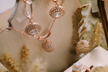 Beautiful necklace displayed elegantly in a jewelry case