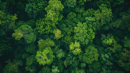 Drone view of a remote, unspoiled forest wilderness, a haven for biodiversity and natural wonders