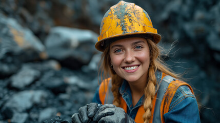 portrait of smiling miner