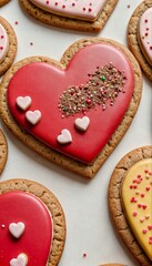 multiple heart-shaped cookies  