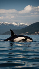 Fototapeta premium killer wale in a clean water