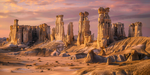 Limestone pillars in the desert