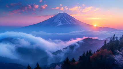 Fototapeta premium sunrise in the mountains