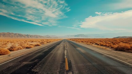 Fototapeta premium Empty asphalt road Adventure road in desert