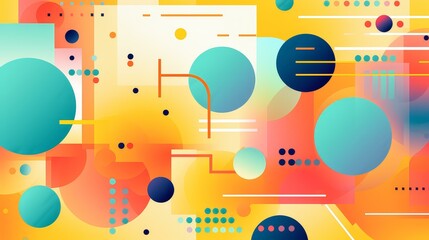 Obraz premium Vibrant pastel hues blend in a retrofuturistic abstract background.