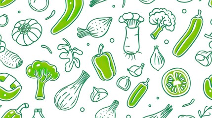 Food background vegetables seamless pattern.