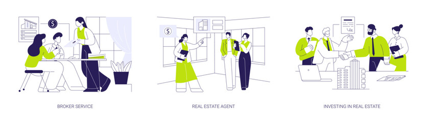 Real estate business abstract concept vector illustrations.