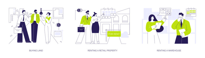 Real estate deals abstract concept vector illustrations.