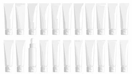 Packing White Realistic Tubes For Cosmetics Isolate