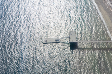 Fishing ocean dock from the sky
