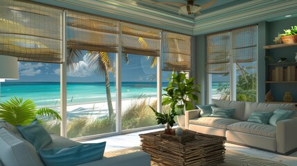 Fototapeta premium Living Room With A Beach House Feel, Room Background Photos