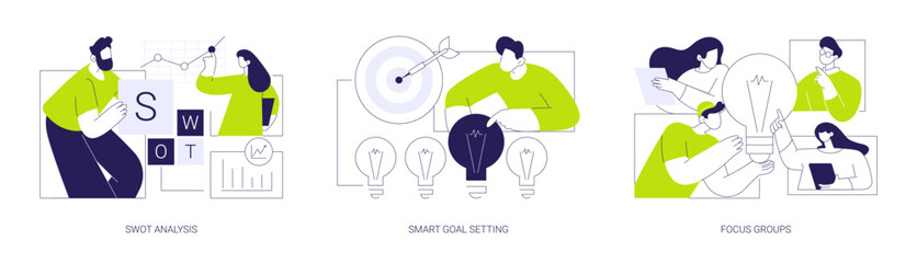 Business analysis instruments abstract concept vector illustrations.