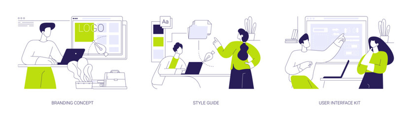 UI design abstract concept vector illustrations.