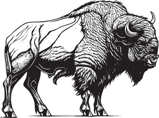 Vector Illustration of a Bison