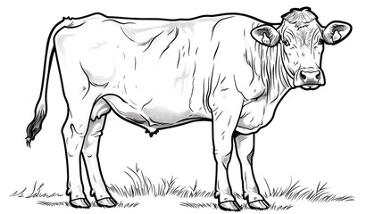 Obraz premium cow, animal, farm, cattle, calf, agriculture, grass, mammal, livestock, white, bull, nature, beef, field, rural, milk, pasture, brown, farming, green, meadow, bovine, dairy, face, cows