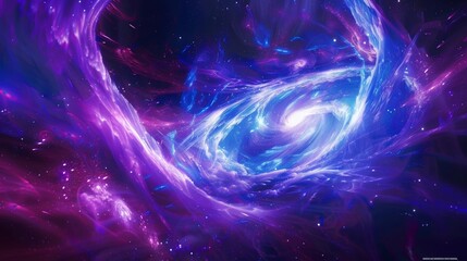 Blue and purple swirls of energy radiate from the collision point indicating a significant event.