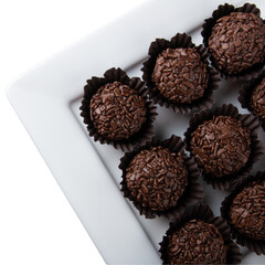 chocolate candies isolated on white