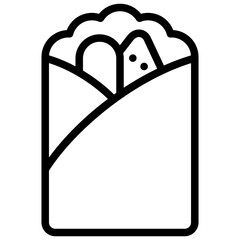 kebab icon illustration design with outline