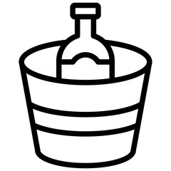 ice bucket icon illustration design with outline