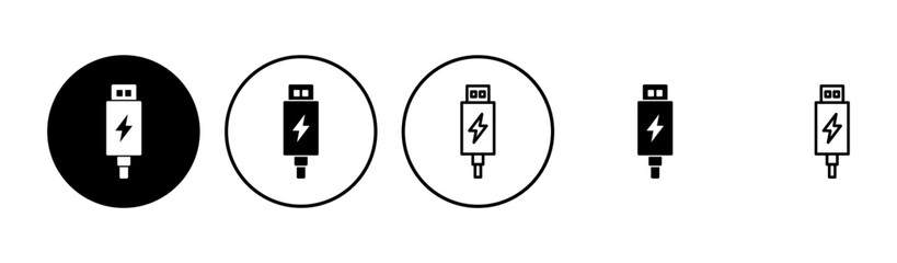 Usb icon set. Flash disk icon vector