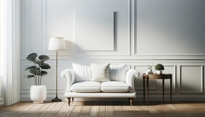 Minimalist Living Room with White Sofa