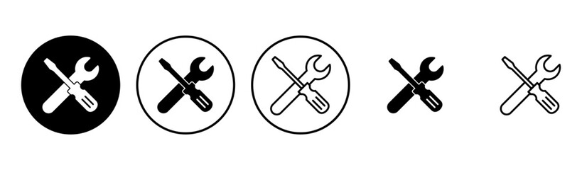 Repair tools icon set. tool icon vector. setting icon vector. Wrench and screwdriver. support, Service