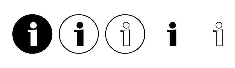 Info sign icon set. about us icon vector. Faq icon