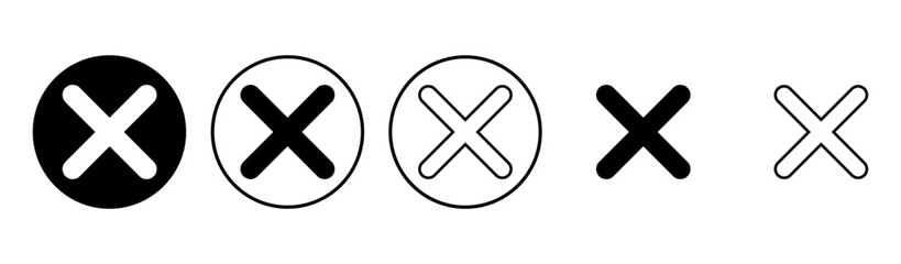 Obraz premium Close icon set. Delete icon vector. cross sign