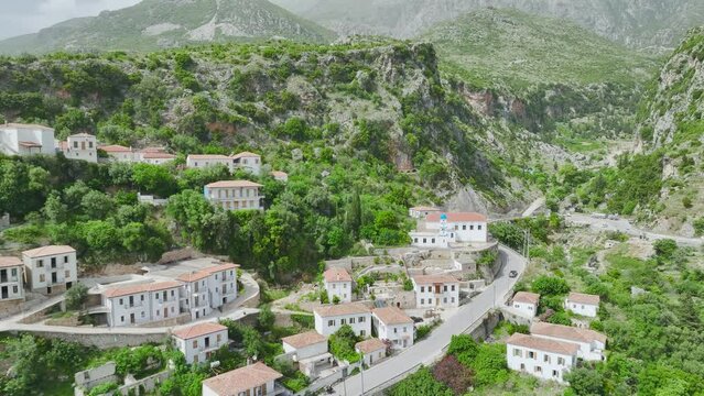 Dhermi from a drone, Village in Ceraunian Mountains, Albania