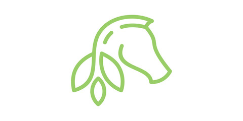 horse and leaf logo design, minimalist, nature, plant. logo design icon, symbol, vector, creative idea.