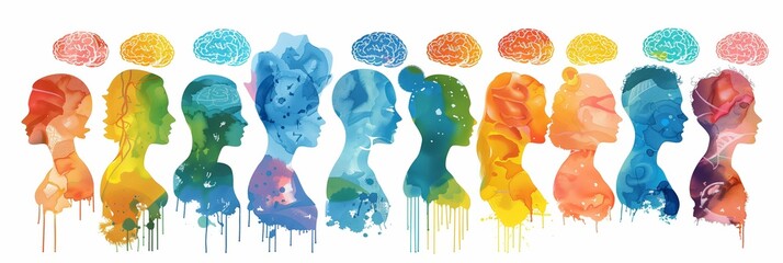 Neurodiversity concept. Neurodivergent person in a workplace, in the office. Mental health awareness. Assistive Technology for Neurodiversity. Teamwork development for inclusion, diversity. Digital