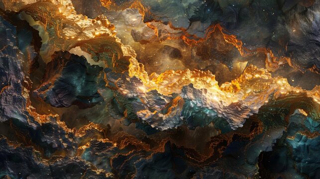 Photo of a vibrant and dynamic gold mining process