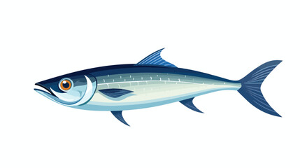 Sardine fish cartoon flat vector illustration isola