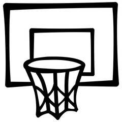 Basketball Hoop Ring sport doodle illustration