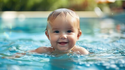 Infant learning to swim