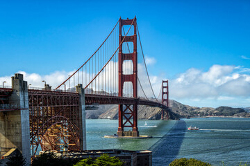Golden Gate bridge in a sunny day, San Francisco, California, USA