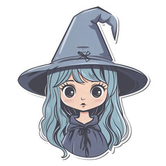 A cute witch isolated on white