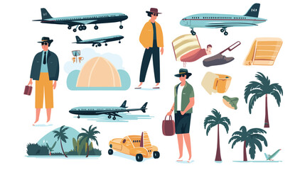 set of elements about travel and leisure. Icons abo