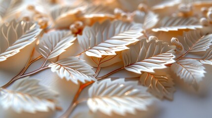 Design a highly detailed leaf cut style invitation for a business launch event