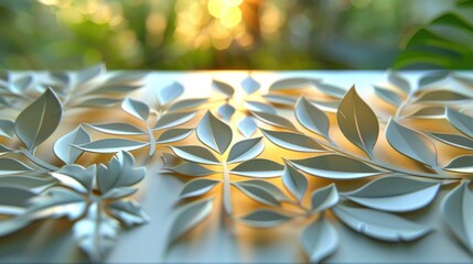 Develop a highly intricate leaf cut style cover for a business portfolio