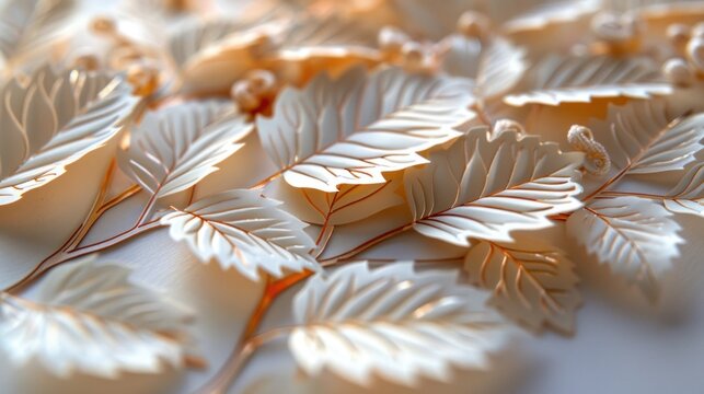 Design a highly detailed leaf cut style invitation for a business launch event