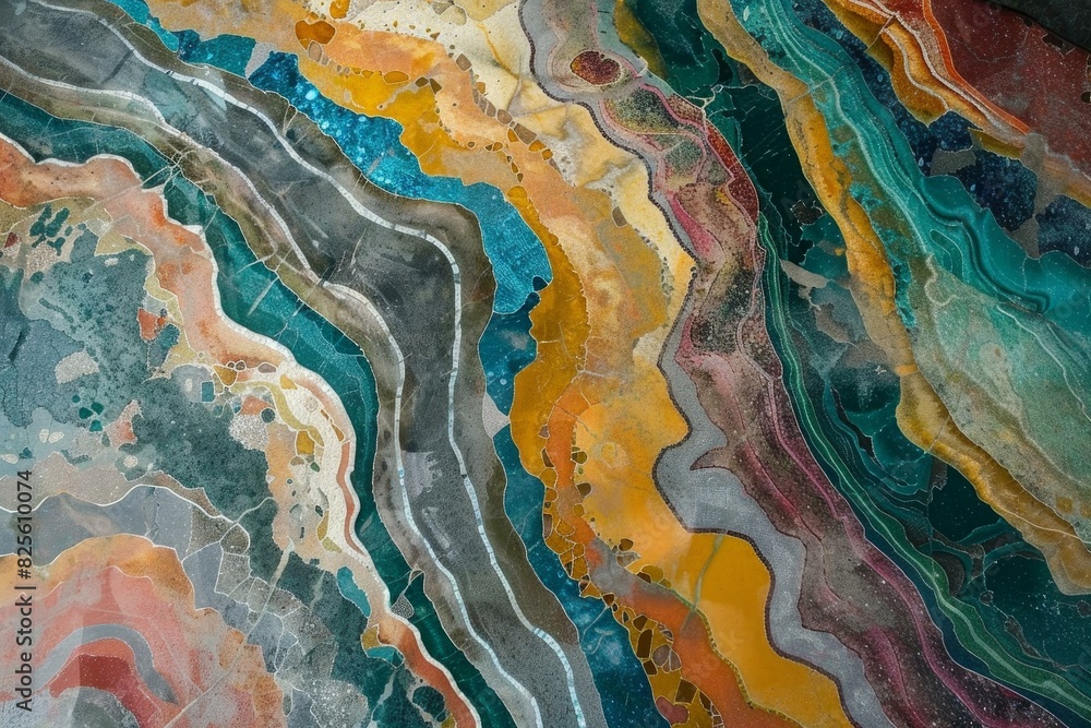 Poster vibrant and artistic colorful abstract marbled background with flowing lines and a mixture of hues a