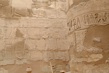 Hieroglyphics on the massive columns of the hypostyle