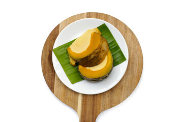 Egg custard steamed in pumpkin