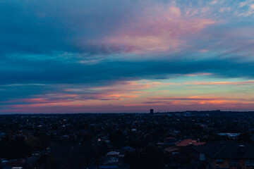 sunset over the city