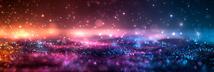 Fototapeta premium background of abstract glitter lights. purple, teal and black banner