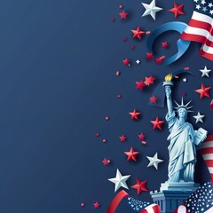 Happy Independence Day (US) Background with Copy Space for Text. 