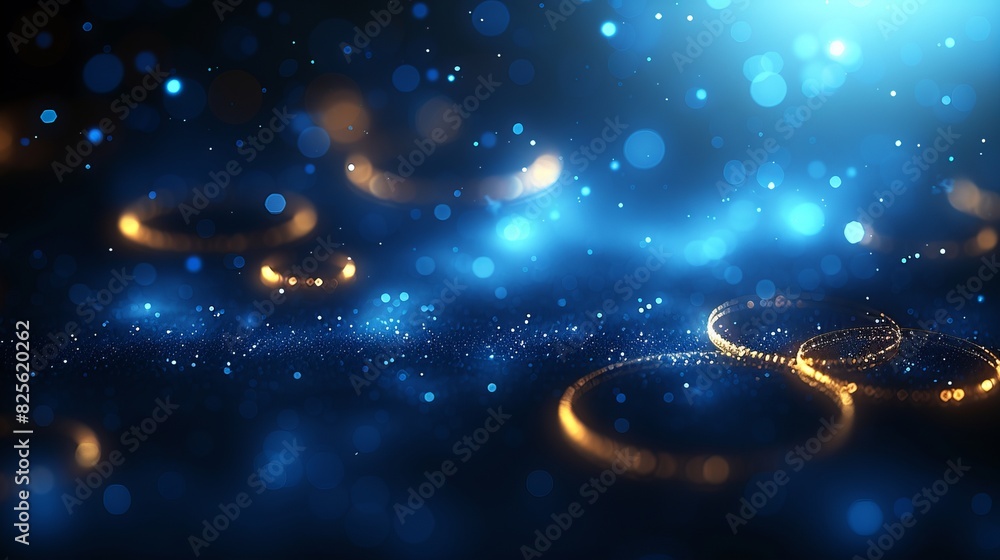Poster glowing particle dots with colorful dots in abstract background, concept of light shining sparkling 