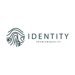 Premium Fingerprint Logo, Human Identity Design Simple Line Model Template Illustration