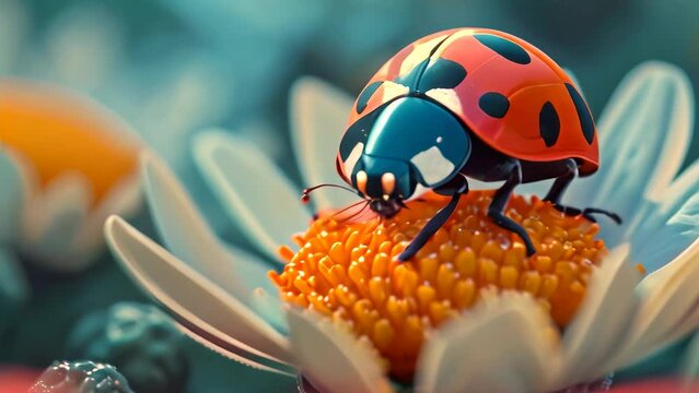 Ladybug in nature cinematic